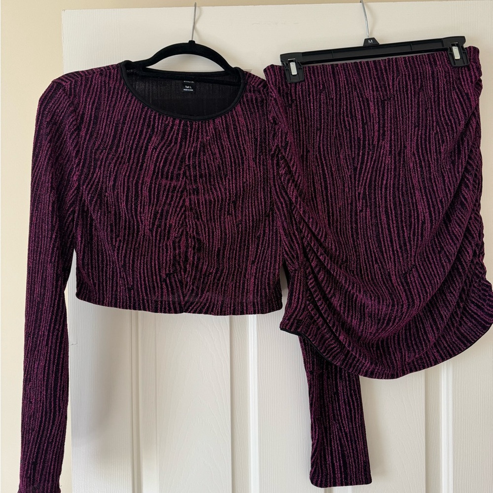 SHEIN tall 2 piece crop top and skirt